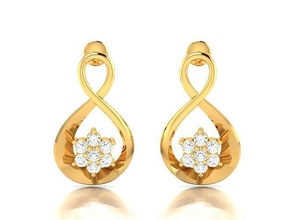perno orecchino gioielleria orecchini piccolo splendere donne bellezza stampabile moda oro argento gemme cad gioiello diamante braccialetto 3d print model - Mito3D