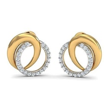 stud earring jewelry steel luxury glazed platinum disjunct technology wealth chrome metallic gold silver jewel gem bracelet coin rings earrings 3d print model - Mito3D