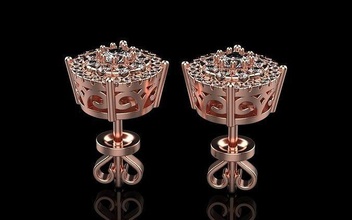 viga brinco 148 legais ouro rosa prata imprimível platina bling joalheria colar gema brilhante diamante anel Casamento noivado brincos 3d print model - Mito3D