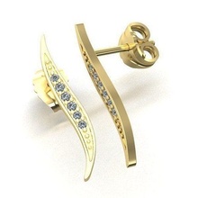 stud earring gems jewellery diamond human printable exclusive gold fashion brilliant gift gem 3dm 3ds stl cnc woman jewel shining elegant jewelry earrings 3d print model - Mito3D