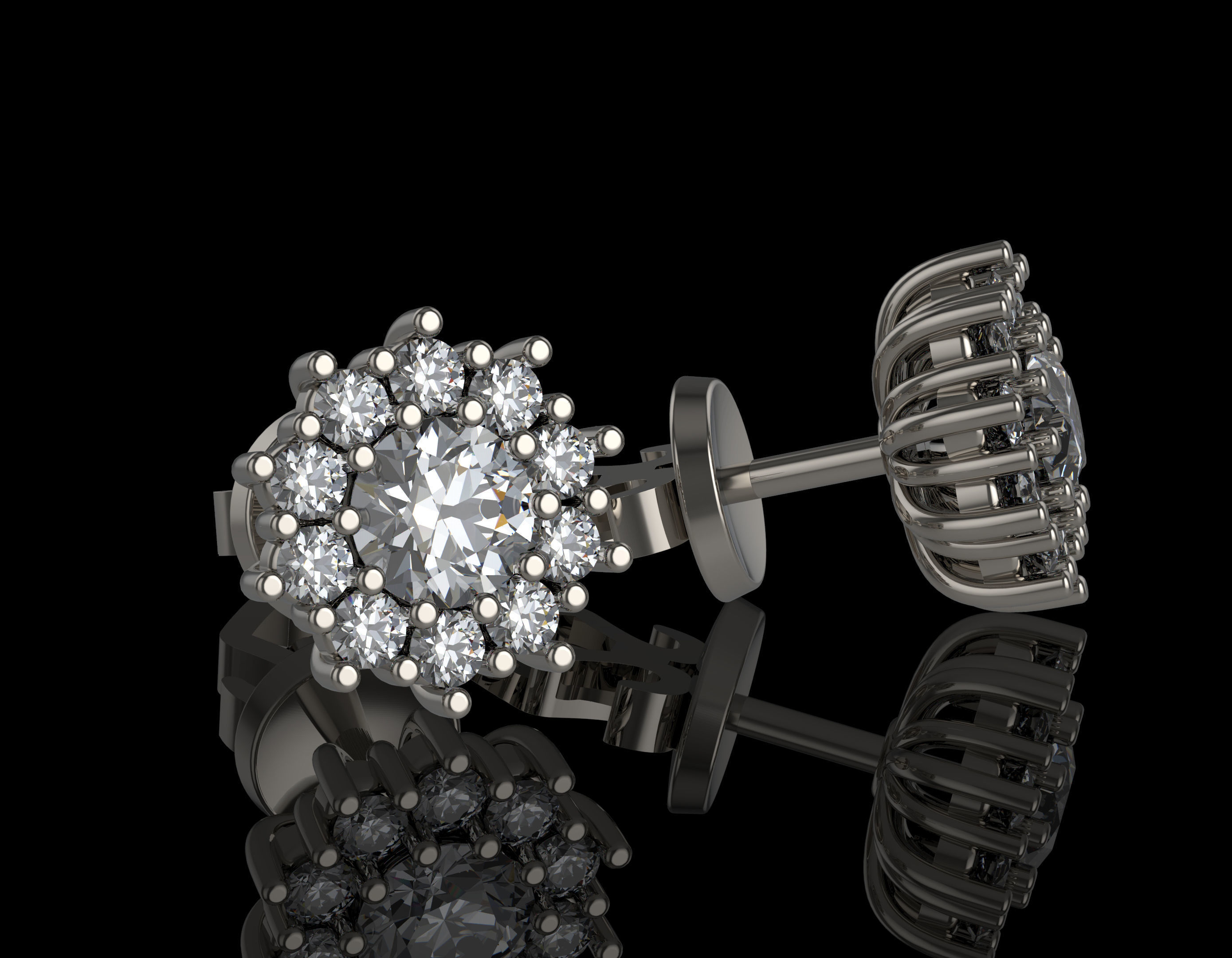 brincos jóias ouro diamante platina ruby safira moda beleza de prata sterling gemas brilhantes esmeralda topázio luxo a o design stl branco 3D print model - Mito3D