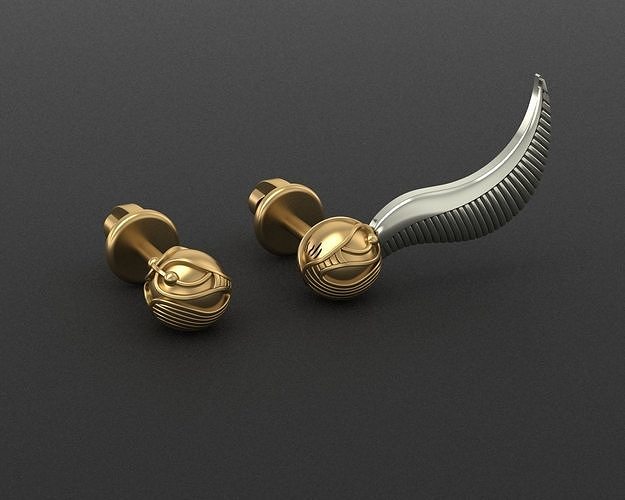 goujon boucles d'oreilles mouchard harry potier d'or balle quidditch jeu film scifi personnage sci luxe élégant pendentif bijoux 3D print model - Mito3D