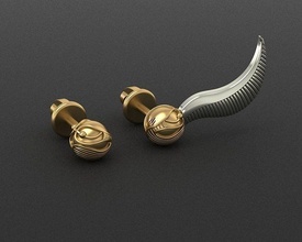 goujon boucles d'oreilles mouchard harry potier d'or balle quidditch jeu film scifi personnage sci luxe élégant pendentif bijoux 3d print model - Mito3D