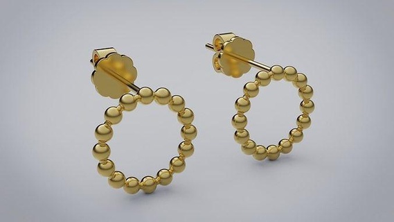 borchie palle gioielleria argento gioiello platino sterlina bianca oro moda orecchino orecchini 3d print model - Mito3D