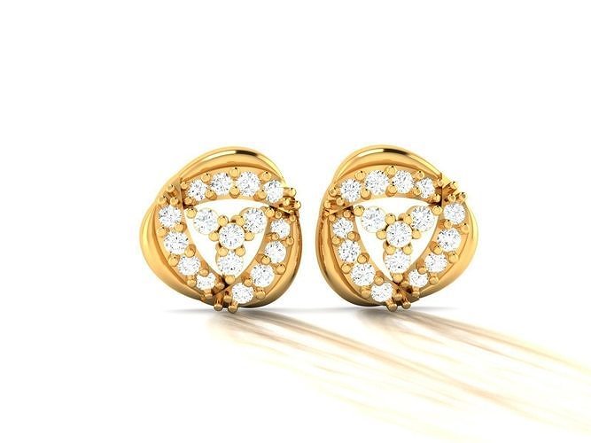 studs earrings women 3dm stl fbx obj render details diamond stud earring decorative decor design fashion gold golden jewel jewelry print printable flower vintage silver gem bracelet 3D print model - Mito3D