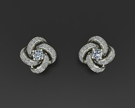 clous bijou boucles d'oreilles paquet têtes goujon bijoux imprimable 3d gemme d'or impression belle diamants boucle d'oreille brillant 3d print model - Mito3D
