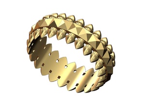 bolzen pyramiden motiv band größe 5to10 facettiert facette geometrisch ring mode schmuck druckbar gold silber sterling diamant muster pyramide zucht spitze gestalten ringe 3d print model - Mito3D