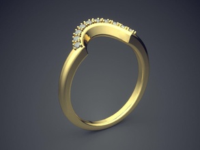 atemberaubend einzigartig modern feminin ring diamanten gold juwel schmuck ringe hochzeit engagement diamant brillant cad platin druckbar silber design 3d print model - Mito3D
