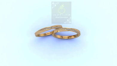estilo elegante simples decente anel 1mmstones imprimível ouro prata luz peso diamante roupa branco moda beleza Casamento noivado jóia joalheria argolas 3d print model - Mito3D