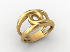 Stil Ring Mode Hand Zubehör einfach Gold Kuppel Überschneidung Liebe Schmuck Ringe 3dprint Juwel Valentinstag Silber 3d print model - Mito3D