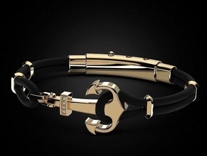 élégant bracelet ancre 523 3dprinted conception mode or d'or bijou bijoux impression imprimable prototypage argent bracelets 3d print model - Mito3D