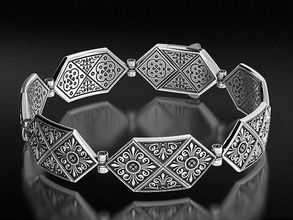 élégant bracelet antique motifs 653 3dprinted conception mode or d'or bijou bijoux impression imprimable prototypage argent bracelets 3d print model - Mito3D