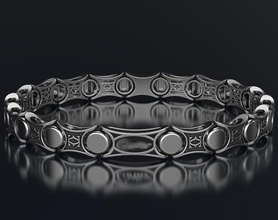 élégant bracelet sans pierres sous l'émail 431 bijoux 3dprinted de la conception mode or joyau d'impression printabl imprimable l'impression le prototypage d'argent les bracelets 3d print model - Mito3D