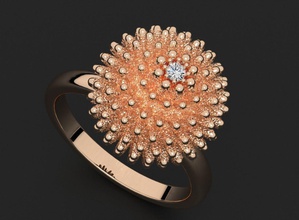 elegante cactus anello 508 3dprinted il design moda oro d'oro gioiello gioielli di stampa printabl stampabile la prototipazione anelli argento 3d print model - Mito3D