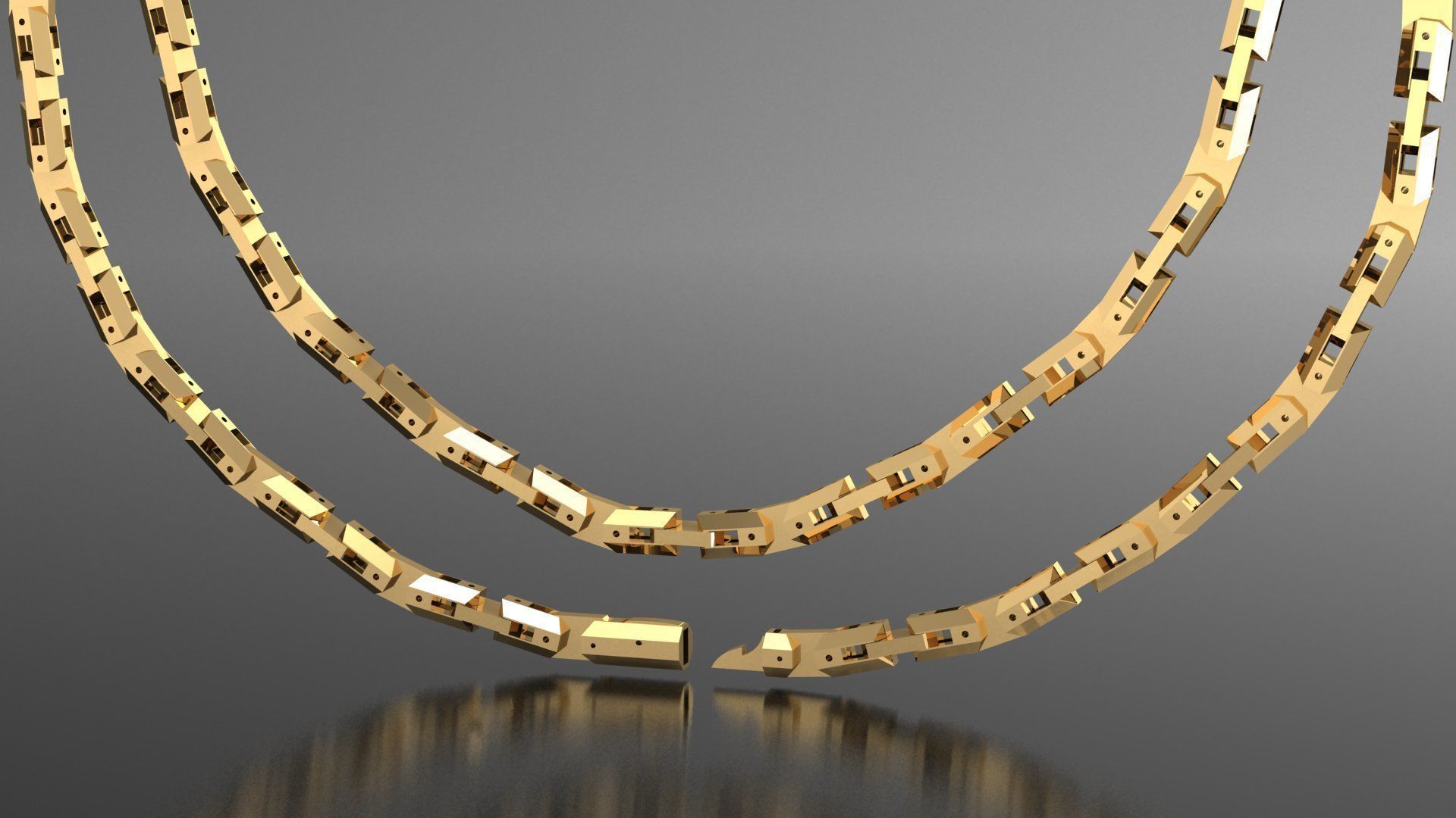 stylish chain jewelry 3d printable original gold silver creative fashion golden jewel 3D print model - Mito3D