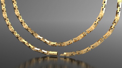 şık Zincir takı 3 boyutlu yazdırılabilir orijinal altın gümüş yaratıcı moda mücevher 3d print model - Mito3D