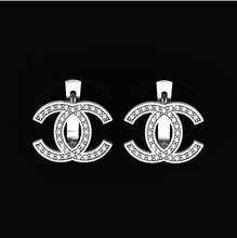 stylish coco chanel earrings stones 3d diamond wedding trendy elegant jewelry modeling creative design rapid prototiping rendering 3d print model - Mito3D