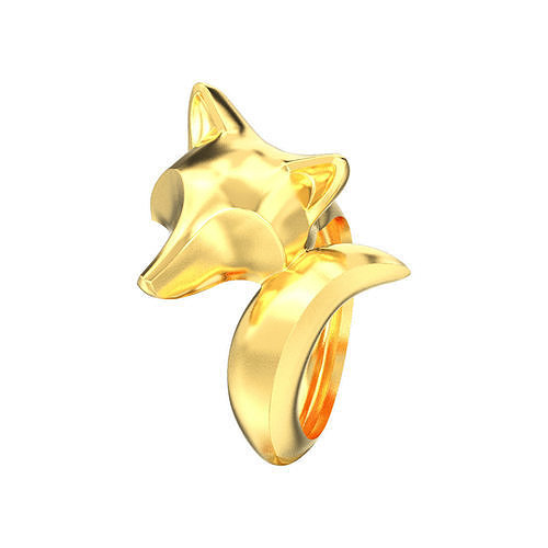 şık dekoratif tilki yüzük halkası takı mücevher 3d moda tasarım model altın gümüş hayvan değerli modern metal yüzükler 3D print model - Mito3D