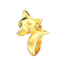 elegante decorativo volpe squillare anello volpe gioielleria 3d moda design modello oro argento animale prezioso moderno metallo anelli 3d print model - Mito3D