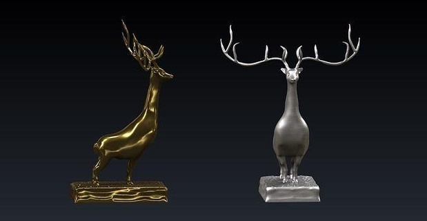 stylish deer sculpture deer animal mammal horn nature 3dprint art sculpture decor toy mini sculptures art sculpture  3d print model - Mito3D