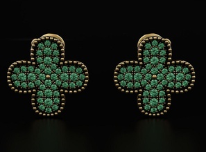 élégant boucles d'oreilles diamants 592 3dprinted conception mode or d'or bijou bijoux impression imprimable prototypage argent 3d print model - Mito3D