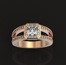 elegante Fidanzamento squillare diamanti nozze gioielleria diamante gioiello oro moda engagement calcolo 3d print model - Mito3D