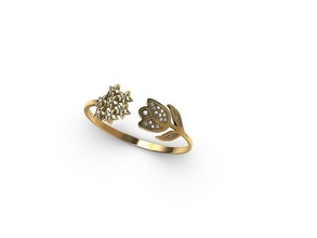 stylish finger ring 3dmodel printable gemstone jewel silver platinum diamond wedding brilliant gold jewelry rings 3d print model - Mito3D