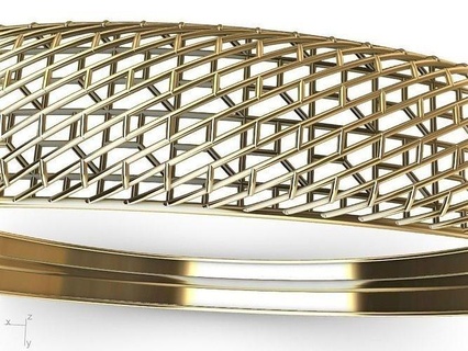 stylish lightweight jali bracelet stl verified jewellery jewelry printable diamond ring fashion prototyping 3d cad design bangle jail geometric pattern lace cutout gold designer bracelets 3d print model - Mito3D