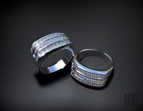 stilvoll Männer Diamant Ring Mode Schmuck Silber Steine Luxus leuchtenden Design Edelstein Wachs druckbar Stil drucken Diamanten cnc Ringe 3d print model - Mito3D