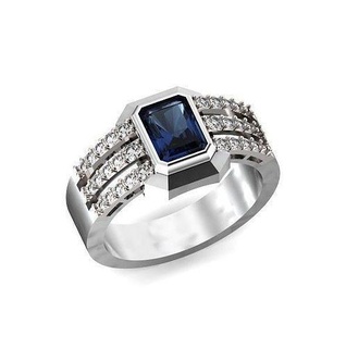 moda homens anel diamantes 448 elegante homem masculino diamante anello Uomo bague homme ouro joalheria argolas 3d print model - Mito3D