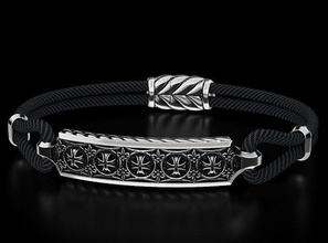 elegante Uomini braccialetto croci giglio 681 3dprinted design moda oro d'oro gioiello gioielleria Stampa stampabile stampa prototipazione argento braccialetti 3d print model - Mito3D