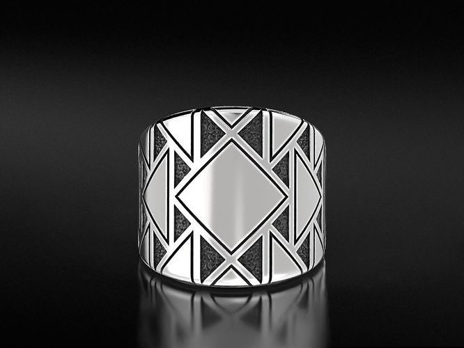 stylish mens ring 651 3dprinted design fashion gold golden jewel jewellery jewelry print printabl printable printing prototyping rings silver 3D print model - Mito3D