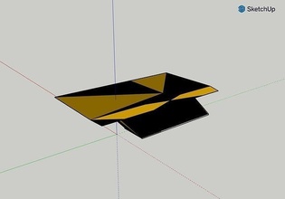 stylish modern table designer illustration fast shape retro origami geometric racing symbol icon fold vector statue scientific science paper art design house decor 3d print model - Mito3D