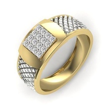 elegante squillare diamanti 3d Stampa modello 3dprinted design moda oro d'oro gioiello gioielleria stampabile stampa prototipazione anelli argento 3d print model - Mito3D