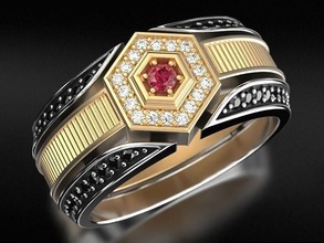 elegante anillo diamantes 669 3dprinted diseño Moda oro dorado joya joyería impresión imprimible prototipos anillos plata 3d print model - Mito3D