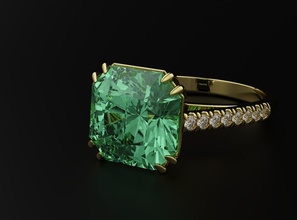 elegante squillare diamanti radiante piazza 576 3dprinted design moda oro d'oro gioiello gioielleria Stampa stampabile prototipazione anelli argento 3d print model - Mito3D