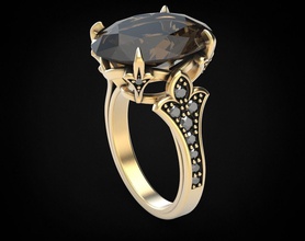 elegante anello gigli diamanti 450 gioielli 3dprinted il design moda oro d'oro gioiello di stampa printabl stampabile la prototipazione anelli argento i 3d print model - Mito3D