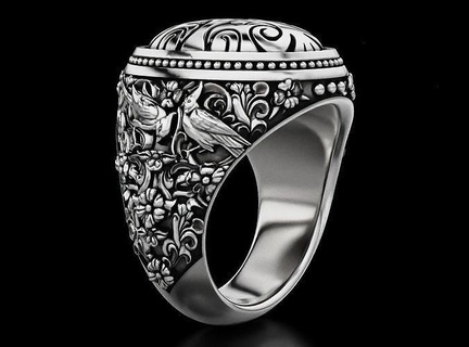elegante anillo patrones 619 3d impresión modelo joyería joya símbolo aislar Arte lujo decoración desunido escritorio precioso anillos 3d print model - Mito3D