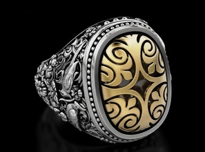 elegante anillo patrones 619 3dprinted diseño Moda oro dorado joya joyería impresión imprimible prototipos anillos plata 3d print model - Mito3D