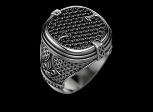 stylish ring patterns diamonds onyx 516 3dprinted design fashion gold golden jewel jewellery jewelry print printabl printable printing prototyping rings silver 3d print model - Mito3D