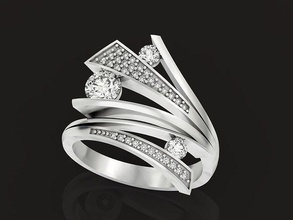 stylish ring stones 282 diamond jewelry gem fashion jewel gold jewellery engagem engagement beauty cad wedding brilliant woman rings 3d print model - Mito3D