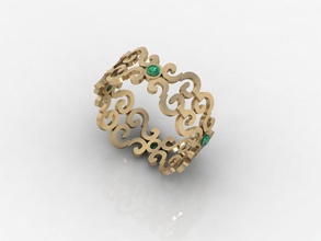 elegante anel de mulheres jóias anéis jóia diamante gemas pedras preciosas prata ouro rhino jewelri 3d print model - Mito3D