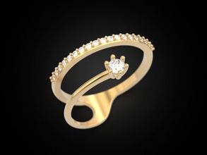 eleganti anelli di ragazze gioielli elegante matrimonio gemma donna classico diamante fidanzamento stampa il design anello gioiello d'oro moda printabl oro argento 3d print model - Mito3D