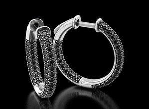 elegante diamante pendientes 497 3dprinted diseño moda oro dorado joya joyería impresión imprimible prototipos anillo anillos plata 3d print model - Mito3D