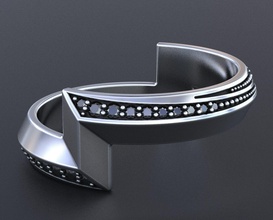elegante em forma de espada anel 348 jóias 3dprinted o design a moda ouro jóia imprimir printabl printable impressão prototipagem anéis prata 3d print model - Mito3D