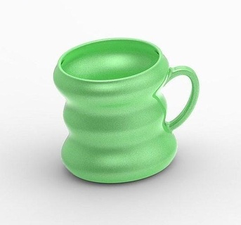 stylish twisted cup kitchen vessel plate cooking breakfast houseware food lunch spoon tableware dining house household kitchenware tea coffee drink liquid water 3d print model - Mito3D