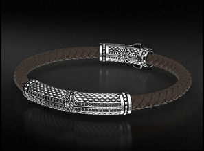 élégant ancien bracelet noir onyx 743 3dprinted conception mode or d'or bijou bijoux impression imprimable prototypage argent bracelets 3d print model - Mito3D