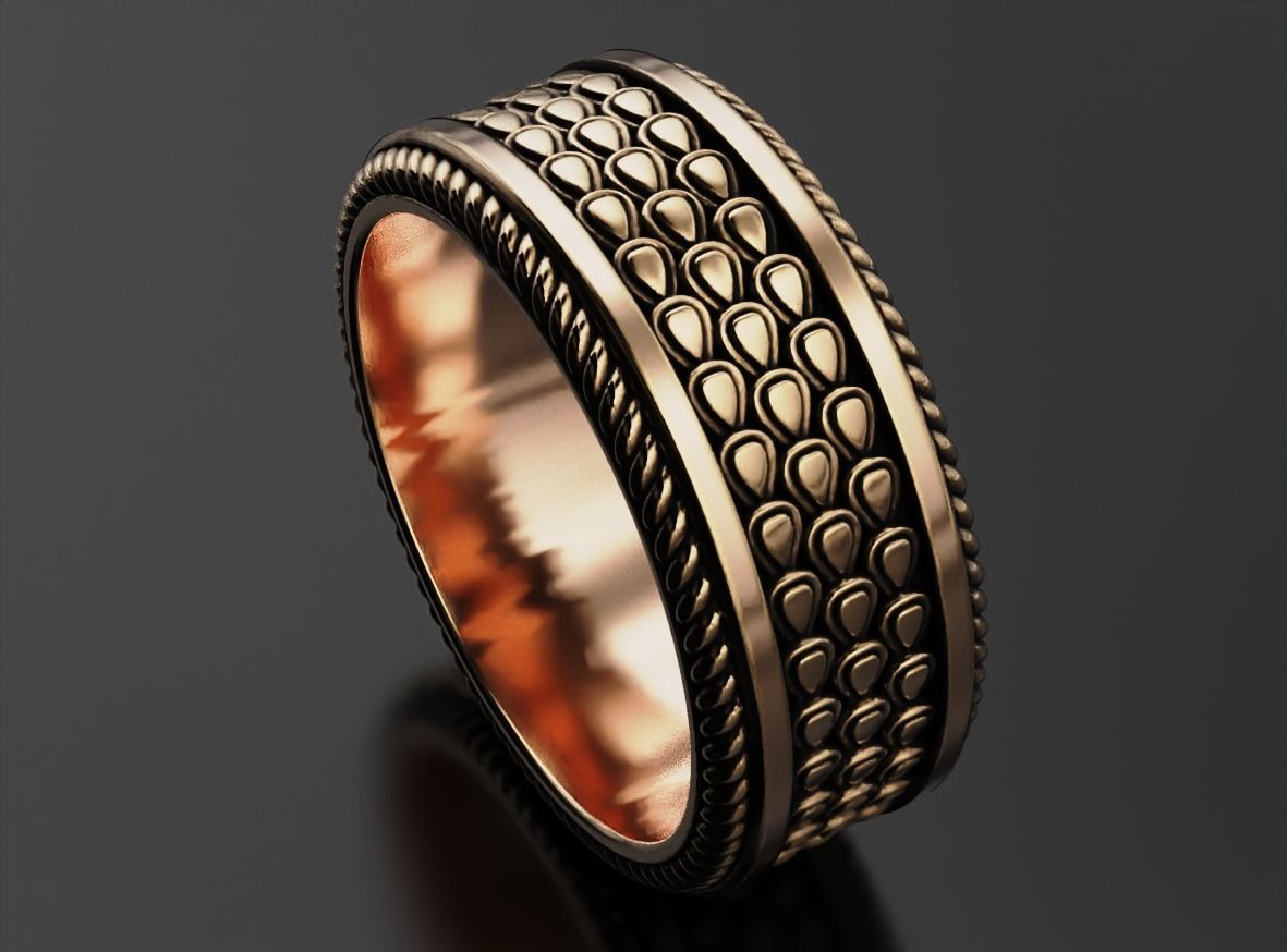 şık düğün yüzük ölçekler 609 3dprinted tasarım moda altın mücevher takı yazdır yazdırılabilir baskı prototip oluşturma yüzükler gümüş 3D print model - Mito3D