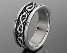 elegante anel de casamento sinal infinito 408 jóias 3dprinted o design a moda ouro jóia imprimir printabl printable impressão prototipagem anéis prata 3d print model - Mito3D