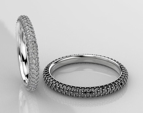 élégant anneaux de mariage en diamants 396 bijoux 3dprinted la conception mode or joyau d'impression printabl imprimable l'impression le prototypage l'anneau d'argent les 3d print model - Mito3D